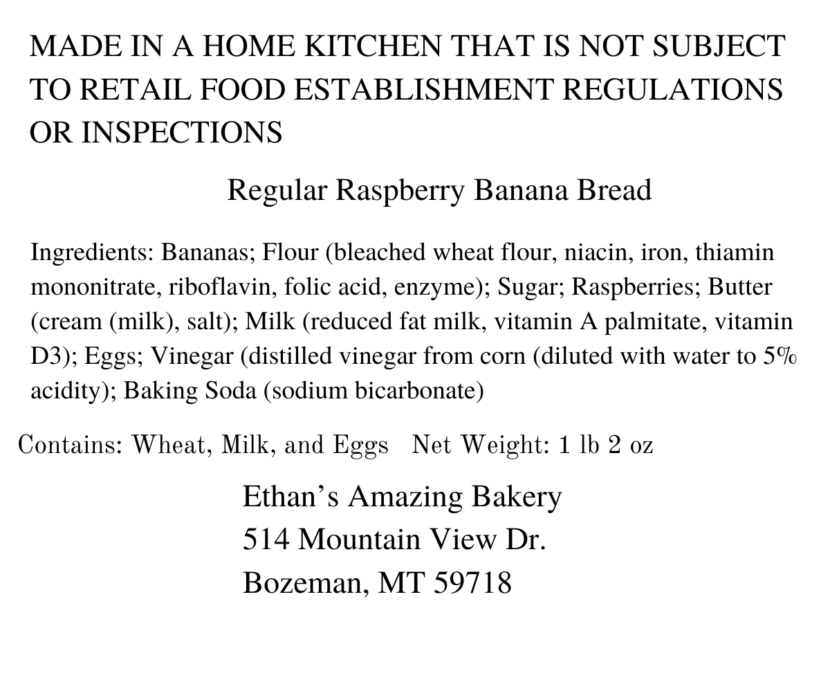Raspberry Banana Bread